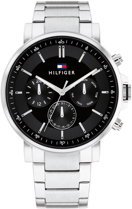 Tommy Hilfiger TH1710667 TYSON Heren Horloge – Zilver – 44 mm – Quartz
